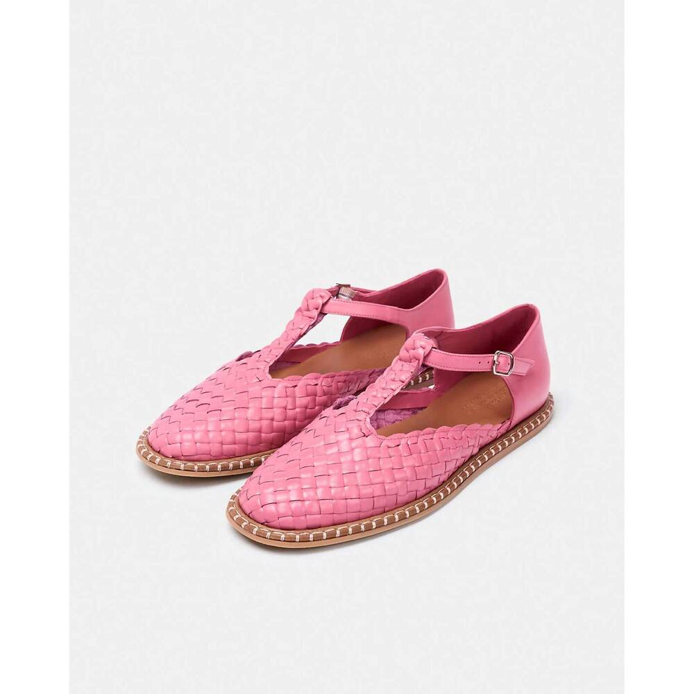 NEW NAGUISA women's fragaria woven t-strap shoes in pink - Picture 5 of 5